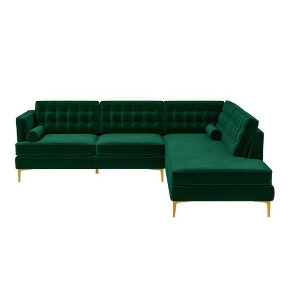 Brooke MCM Tufted Sectional Chaise Sofa 101