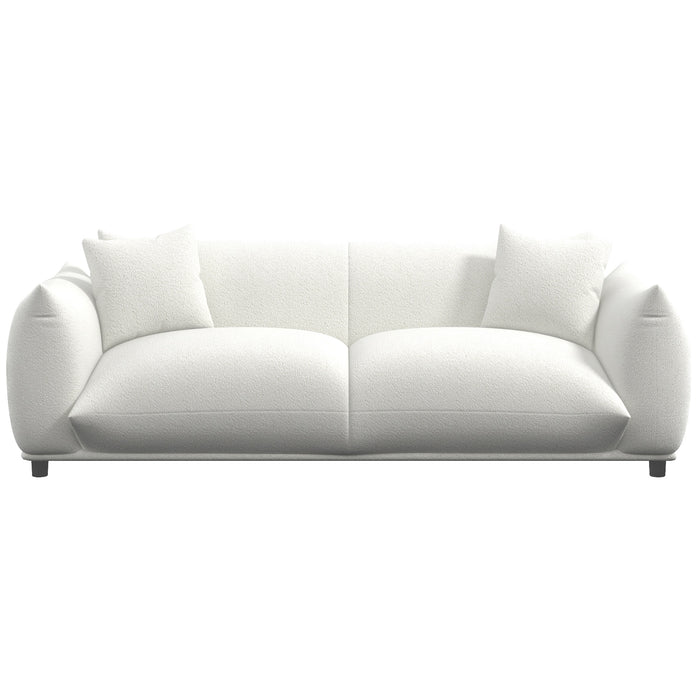 Sofá de lujo moderno 'Emma' (cuero y bouclé)