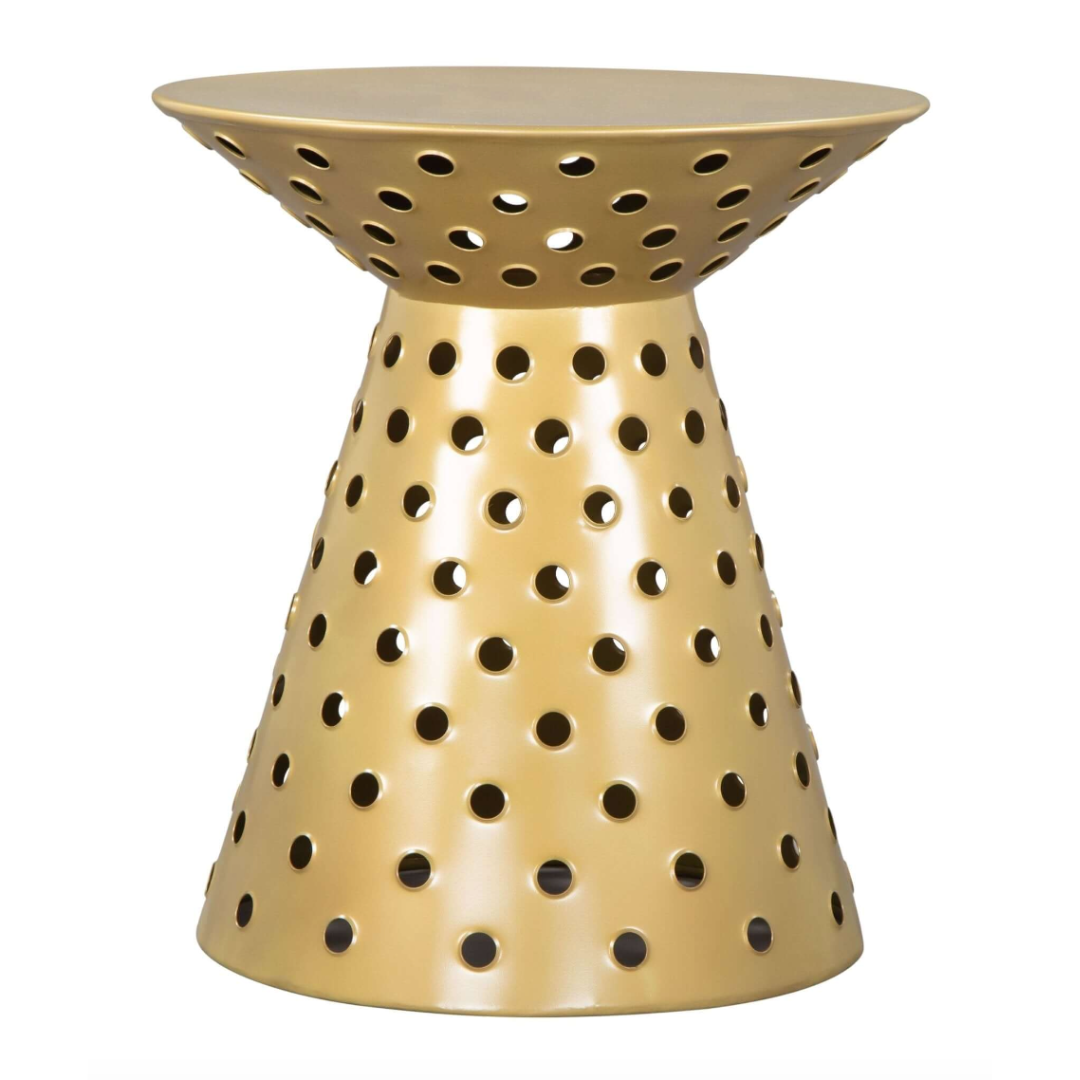 Proton Metallic Funky Retro Accent End Table, Gold - Revel Sofa