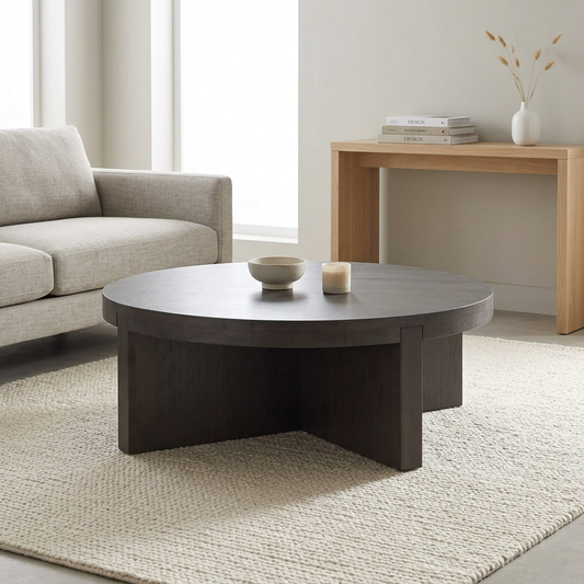 Folke Solid Oak Round Coffee Table 38"