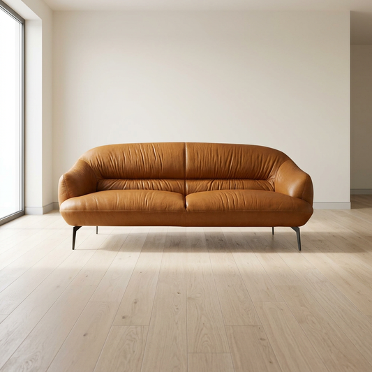 Leonia Italian Leather Loveseat Sofa 66"