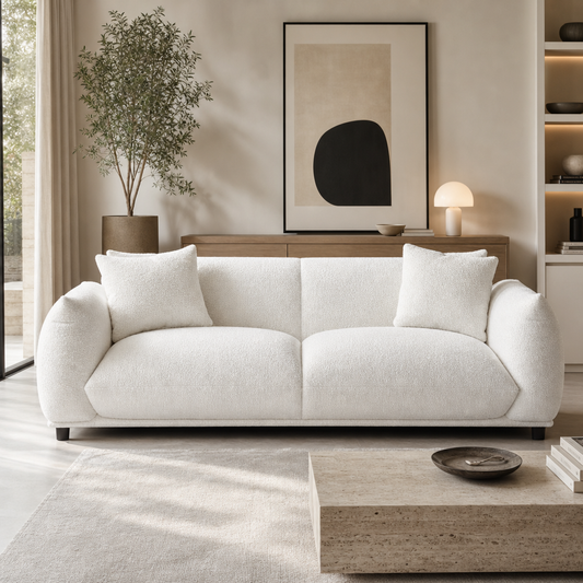 Emma Cream Boucle Sofa 89"