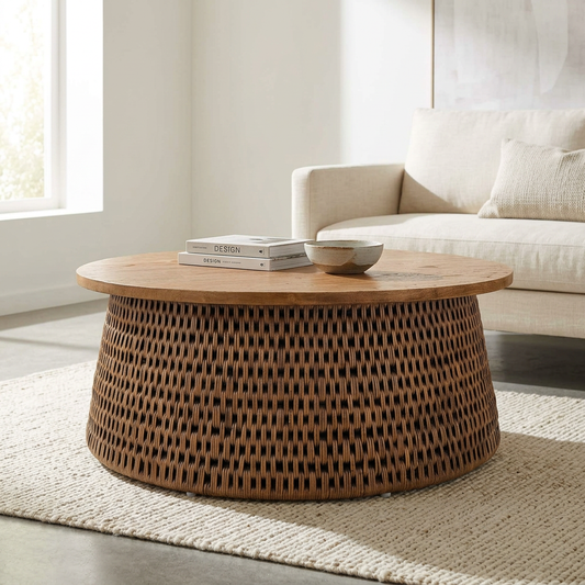 Kamari Rattan Round Coffee Table 44"