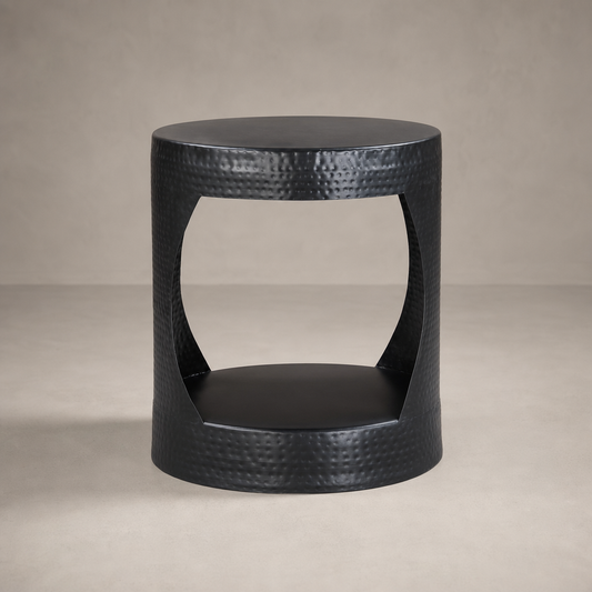 Nuuk Cylindrical Black Iron Accent Table