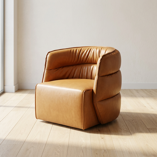 Walden Tufted Faux Leather Swivel Chair
