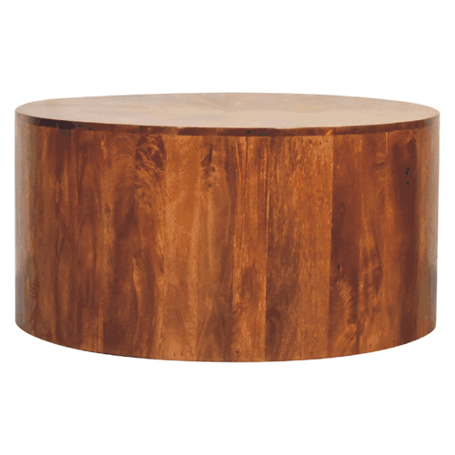 Chestnut Round Mango Wood Coffee Table 35" - Revel Sofa
