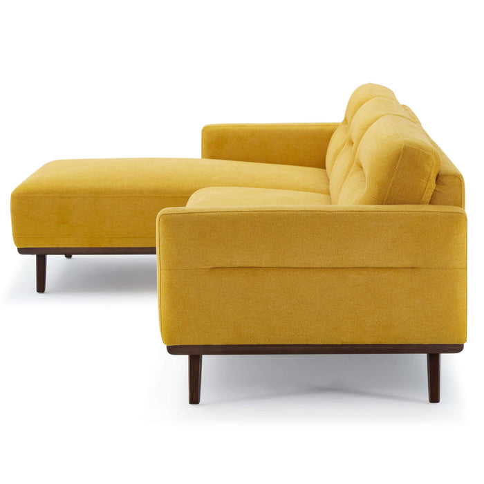 Ella Yellow L-Shape Sectional Chaise Sofa 109"
