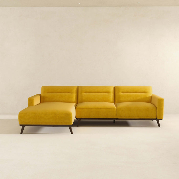 Ella Yellow L-Shape Sectional Chaise Sofa 109"
