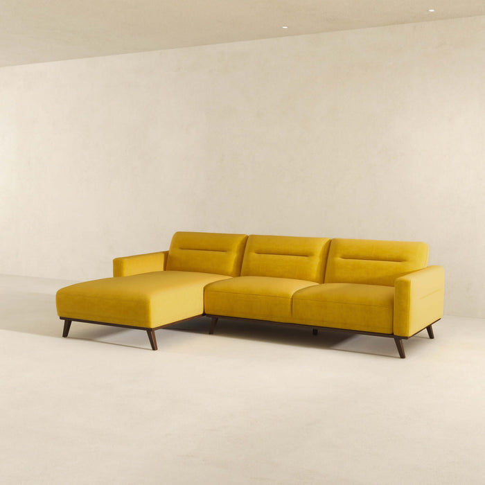 Ella Yellow L-Shape Sectional Chaise Sofa 109"