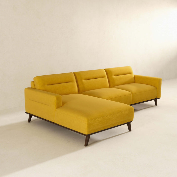 Ella Yellow L-Shape Sectional Chaise Sofa 109"
