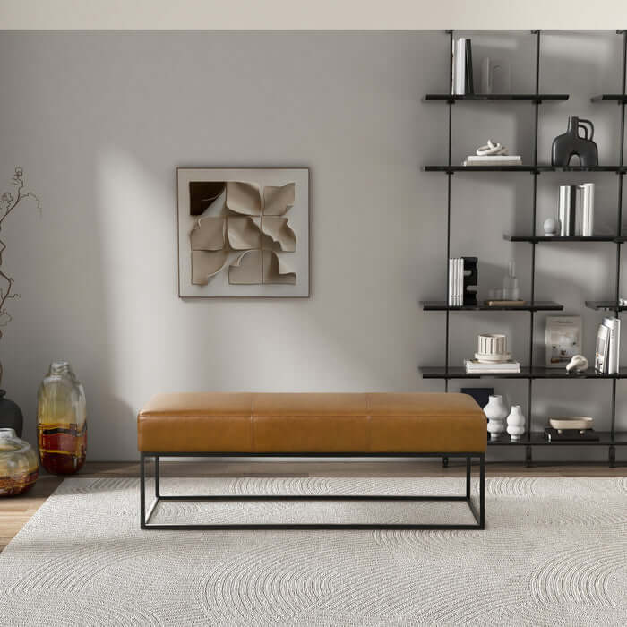 Odessa Genuine Leather Bench 48"