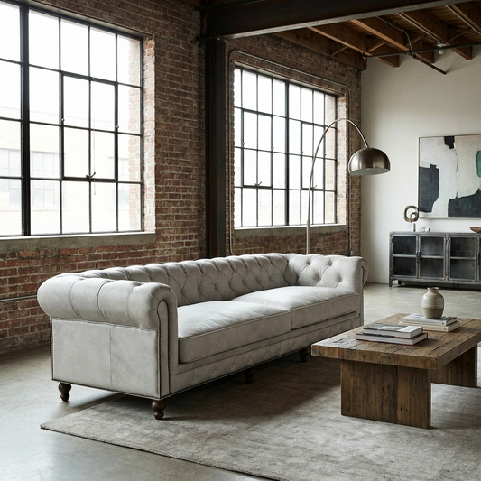Ofer Vintage Top-Grain Leather Sofa