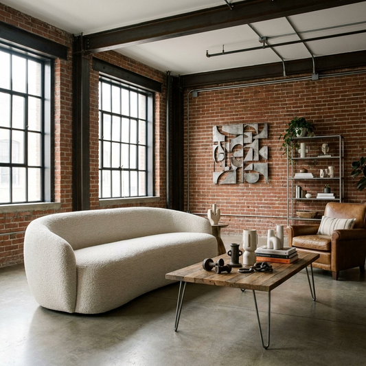 90" Off White Fabric Sofa with Black Metal Legs – Modern 3-Seater Sofa
