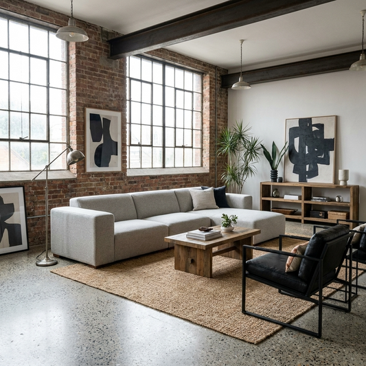 Modern Gray Sectional Sofa with Chaise – 122" Contemporary Couch (Seats 4)