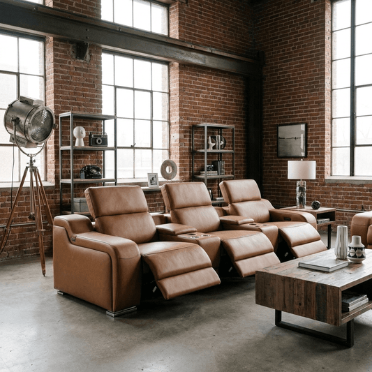 129" Italian Leather Power Reclining Sofa with USB Charging