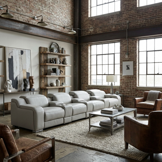 169" Italian Leather Power Reclining Sofa with USB Charging