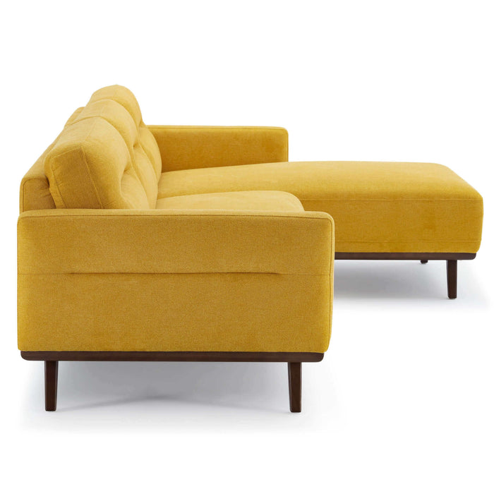 Ella Yellow L-Shape Sectional Chaise Sofa 109"