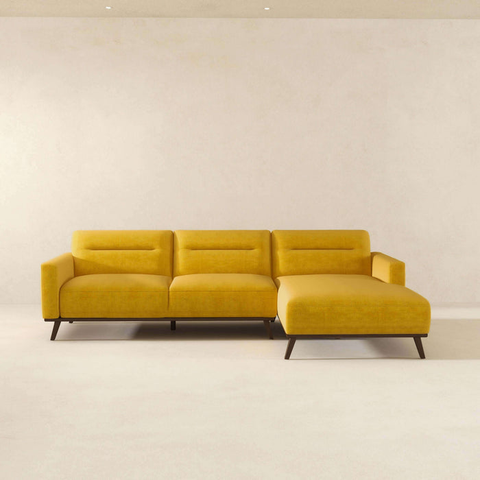 Ella Yellow L-Shape Sectional Chaise Sofa 109"