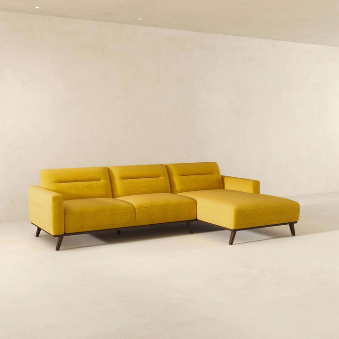 Ella Yellow L-Shape Sectional Chaise Sofa 109"