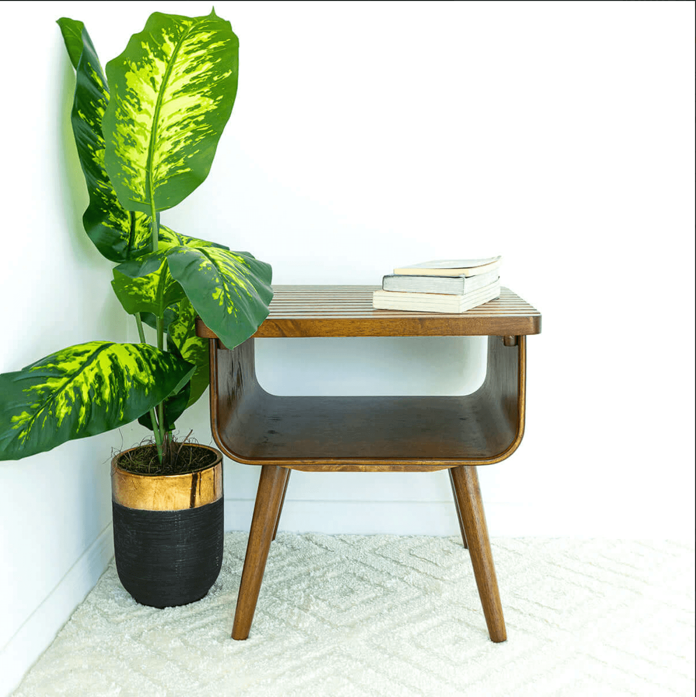 Alice MCM Styled Wood End Accent Table - Revel Sofa