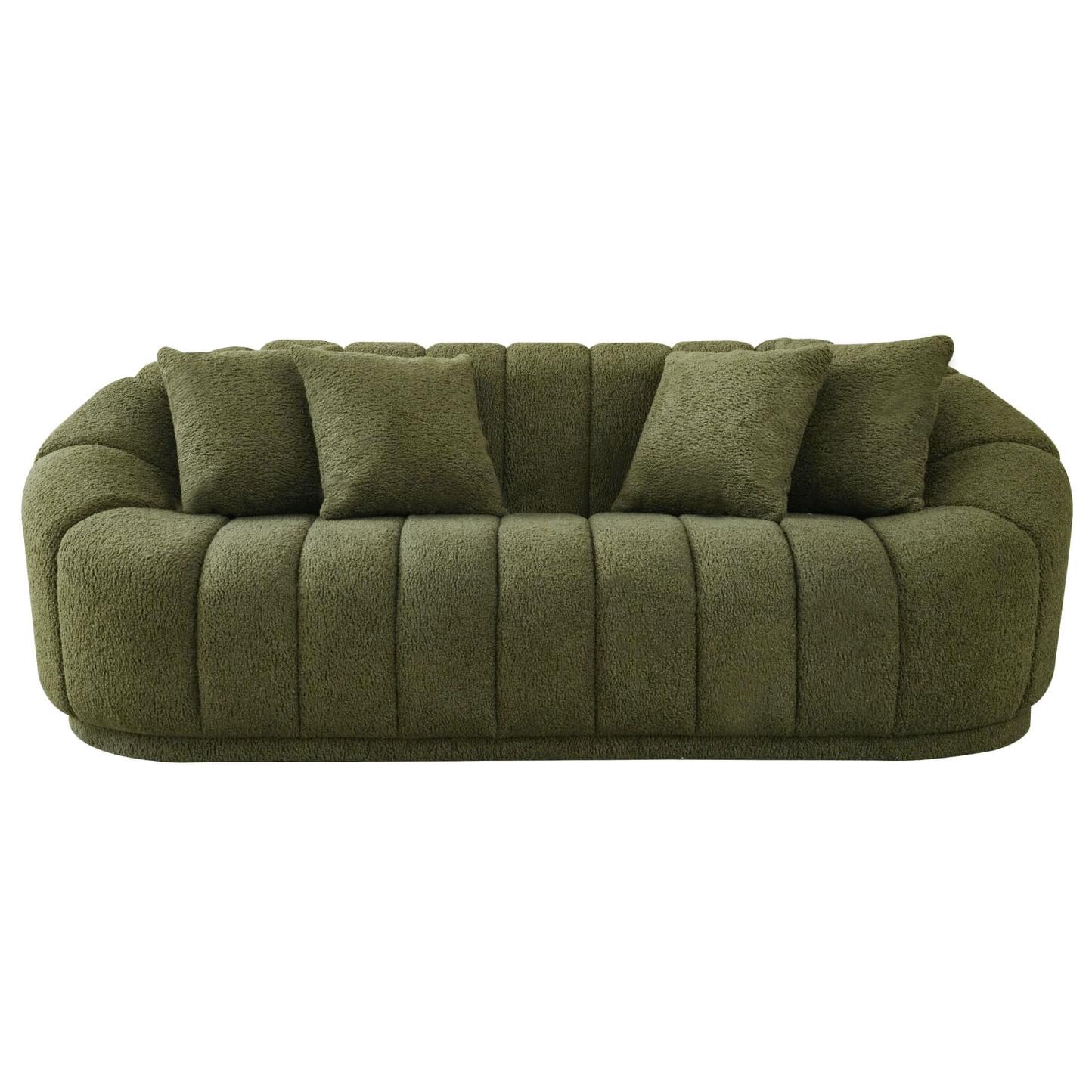 Maximilian Japandi Style Channel Tufted Boucle Sofa 86” - Revel Sofa