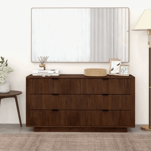 Lola MCM Walnut Dresser With 6 Drawers - Revel Sofa