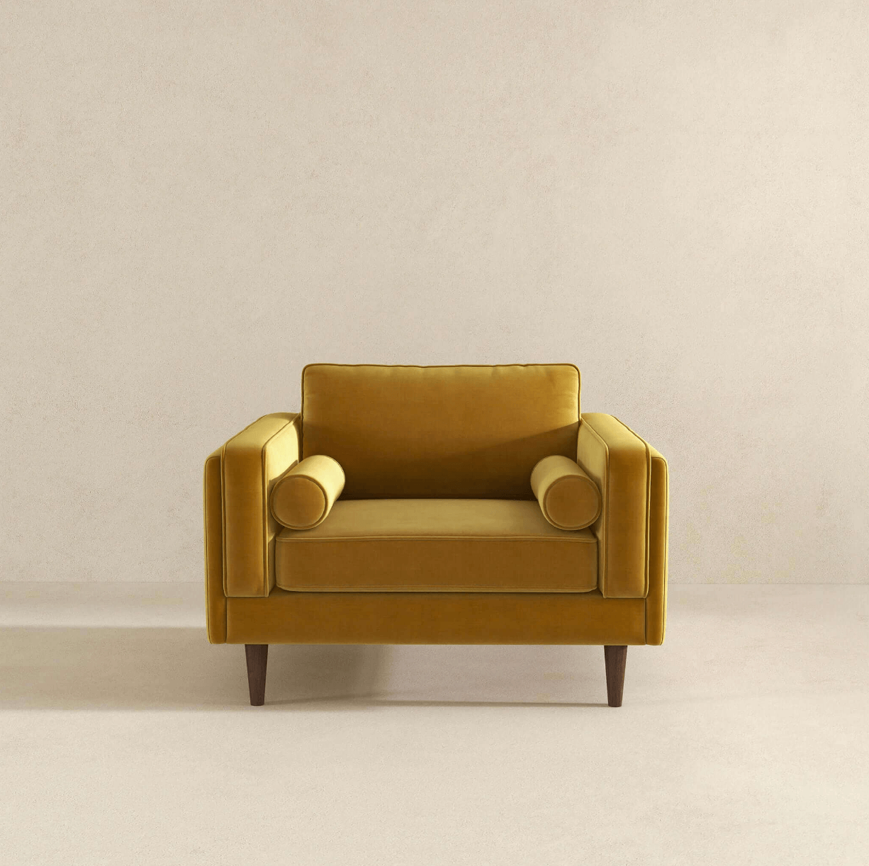 Amber MCM Velvet Lounge Arm Chair - Revel Sofa