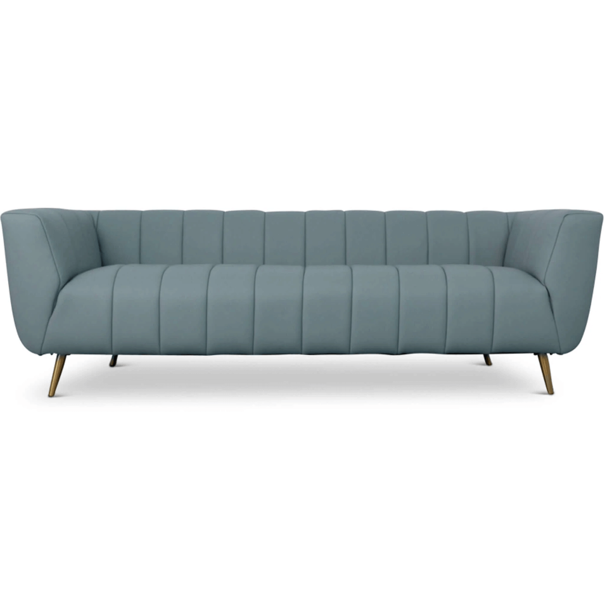 LaMattina MCM Genuine Leather Channel Tufted Sofa 86” - Revel Sofa