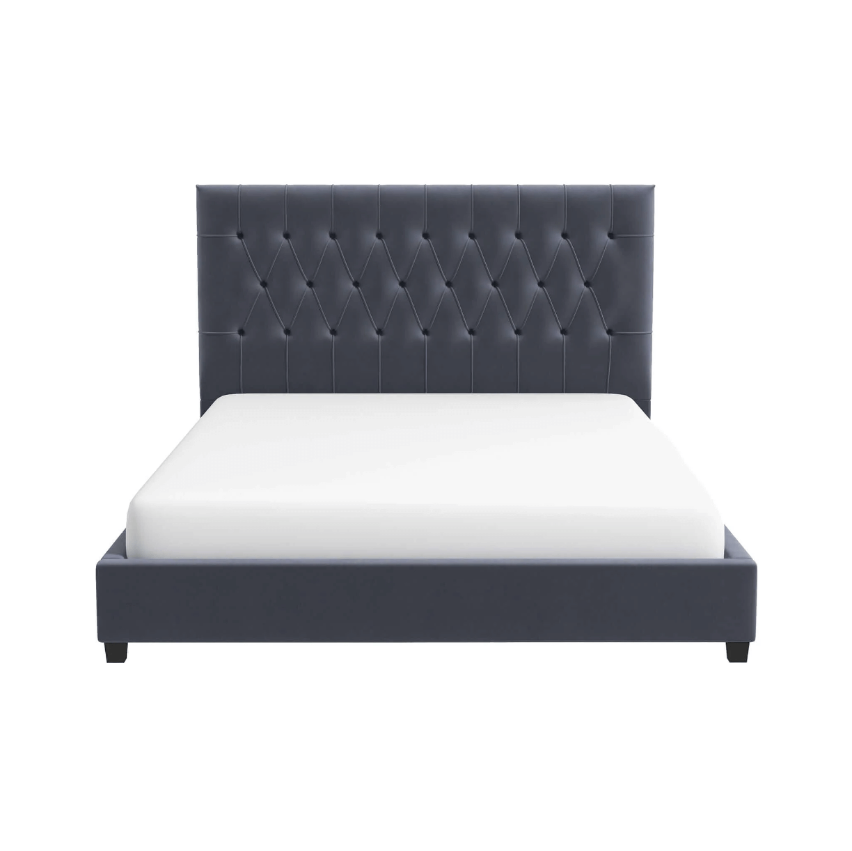 Donald MCM Button Tufted Velvet Platform Bed Frame - Revel Sofa