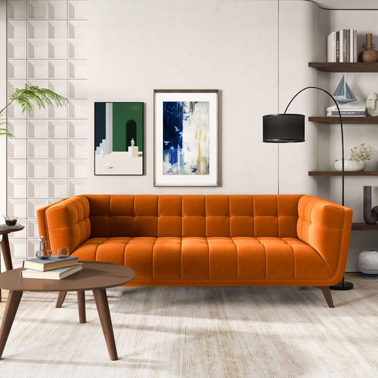 Addison MCM Styled Tufted Sofa Couch 86â - Revel Sofa