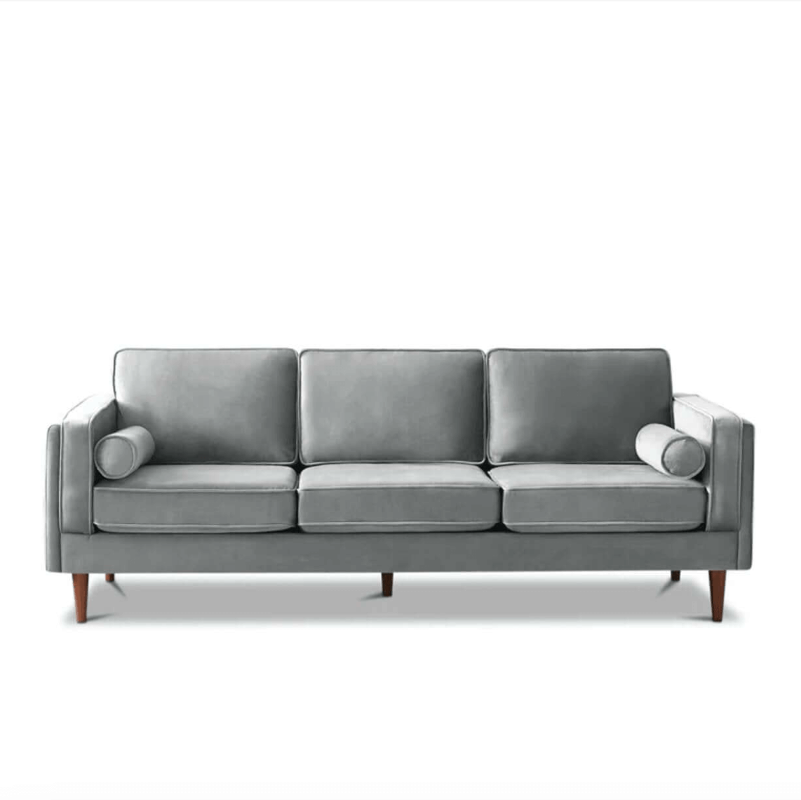 Amber MCM Styled Velvet Sofa Couch 86" - Revel Sofa
