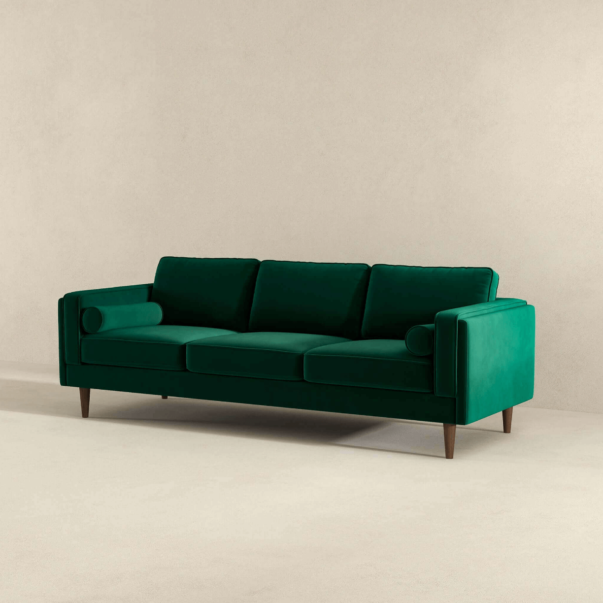 Amber MCM Styled Velvet Sofa Couch 86" - Revel Sofa