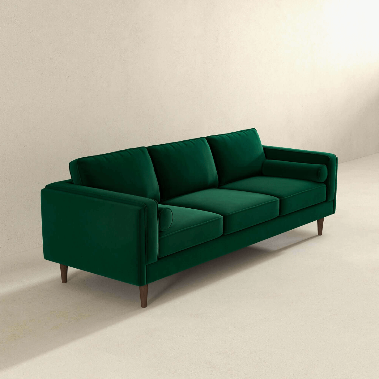 Amber MCM Styled Velvet Sofa Couch 86" - Revel Sofa