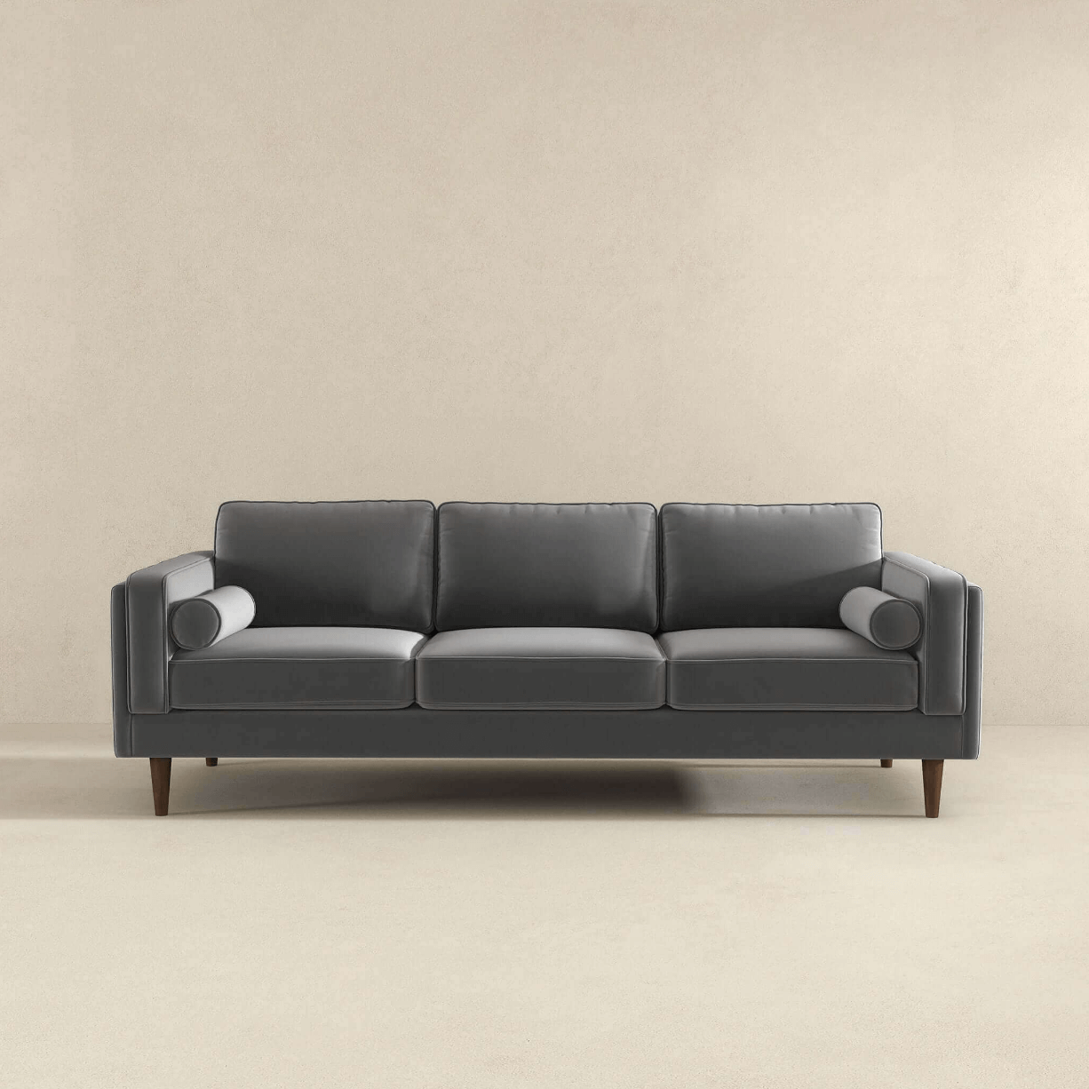 Amber MCM Styled Velvet Sofa Couch 86" - Revel Sofa