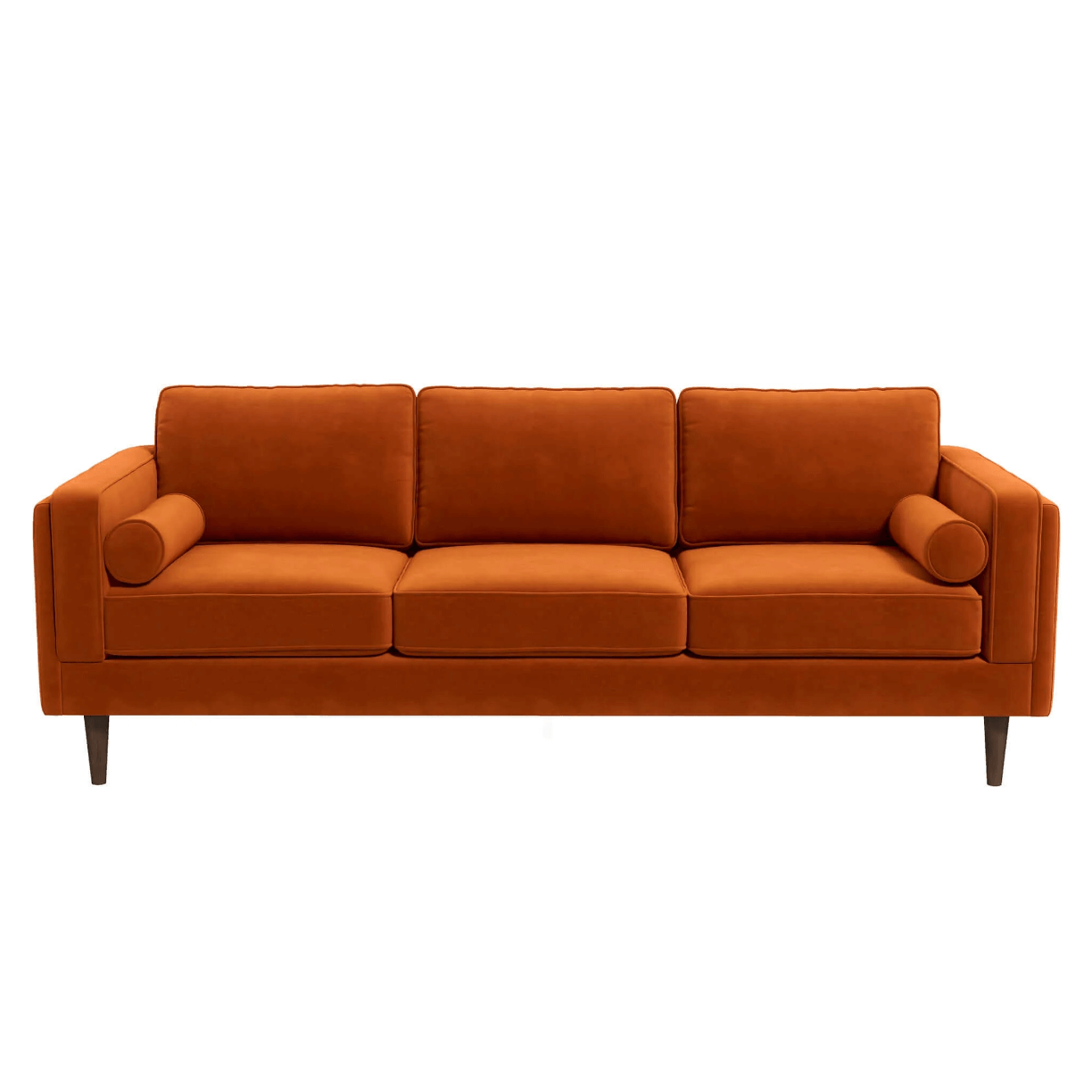 Amber MCM Styled Velvet Sofa Couch 86" - Revel Sofa