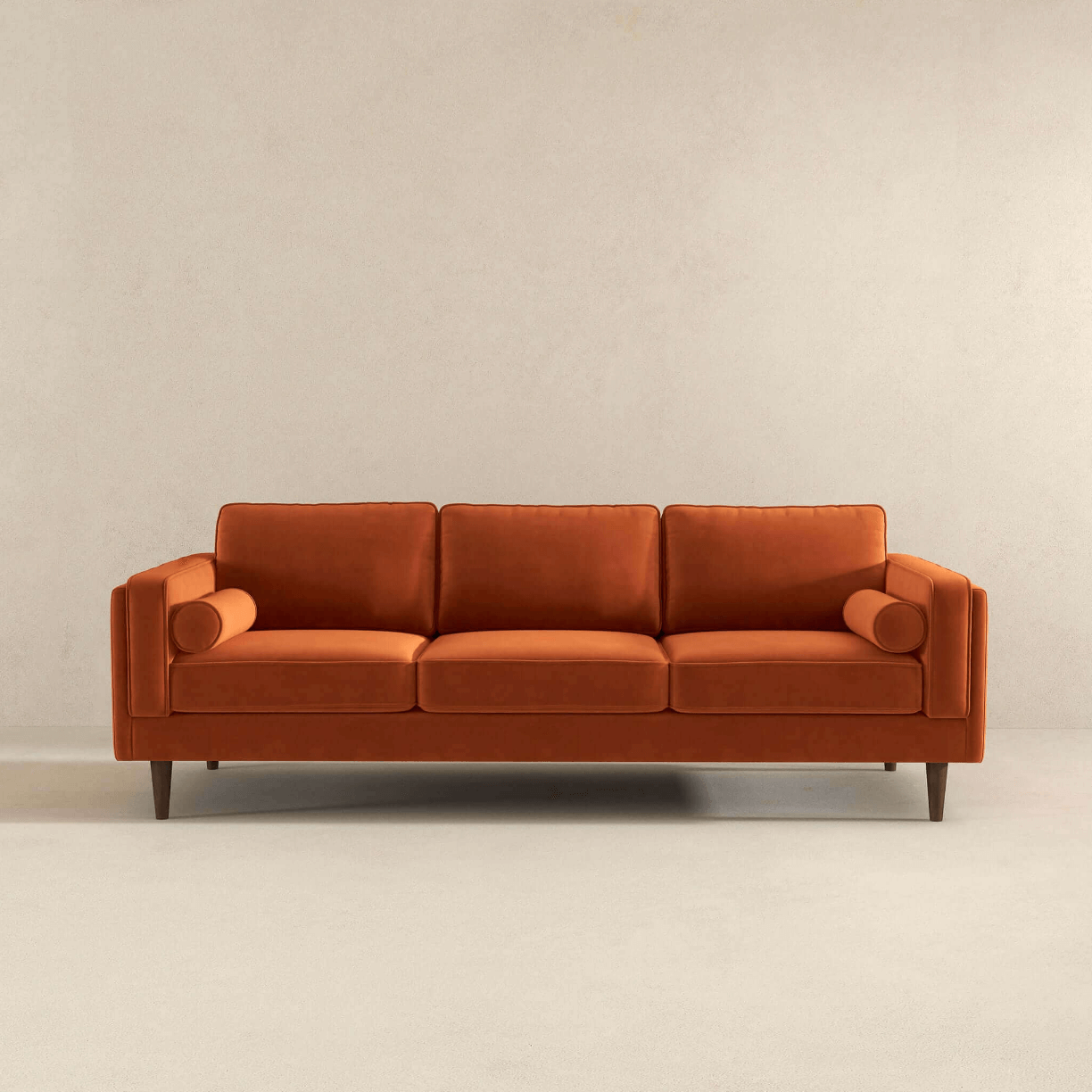 Amber MCM Styled Velvet Sofa Couch 86" - Revel Sofa