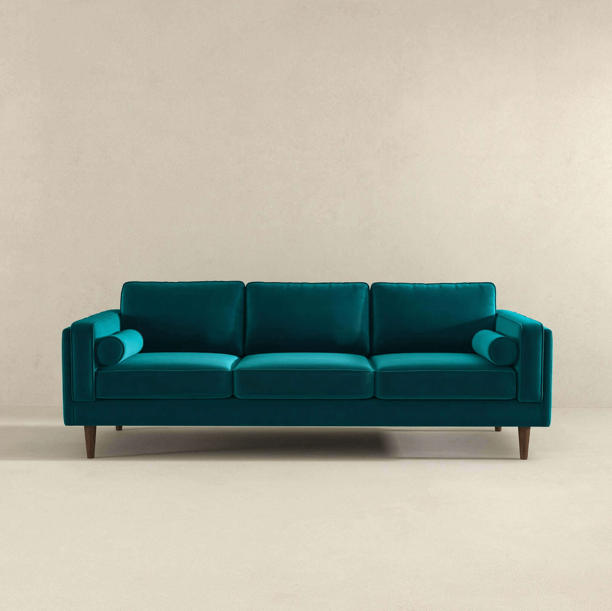 Amber MCM Styled Velvet Sofa Couch 86" - Revel Sofa