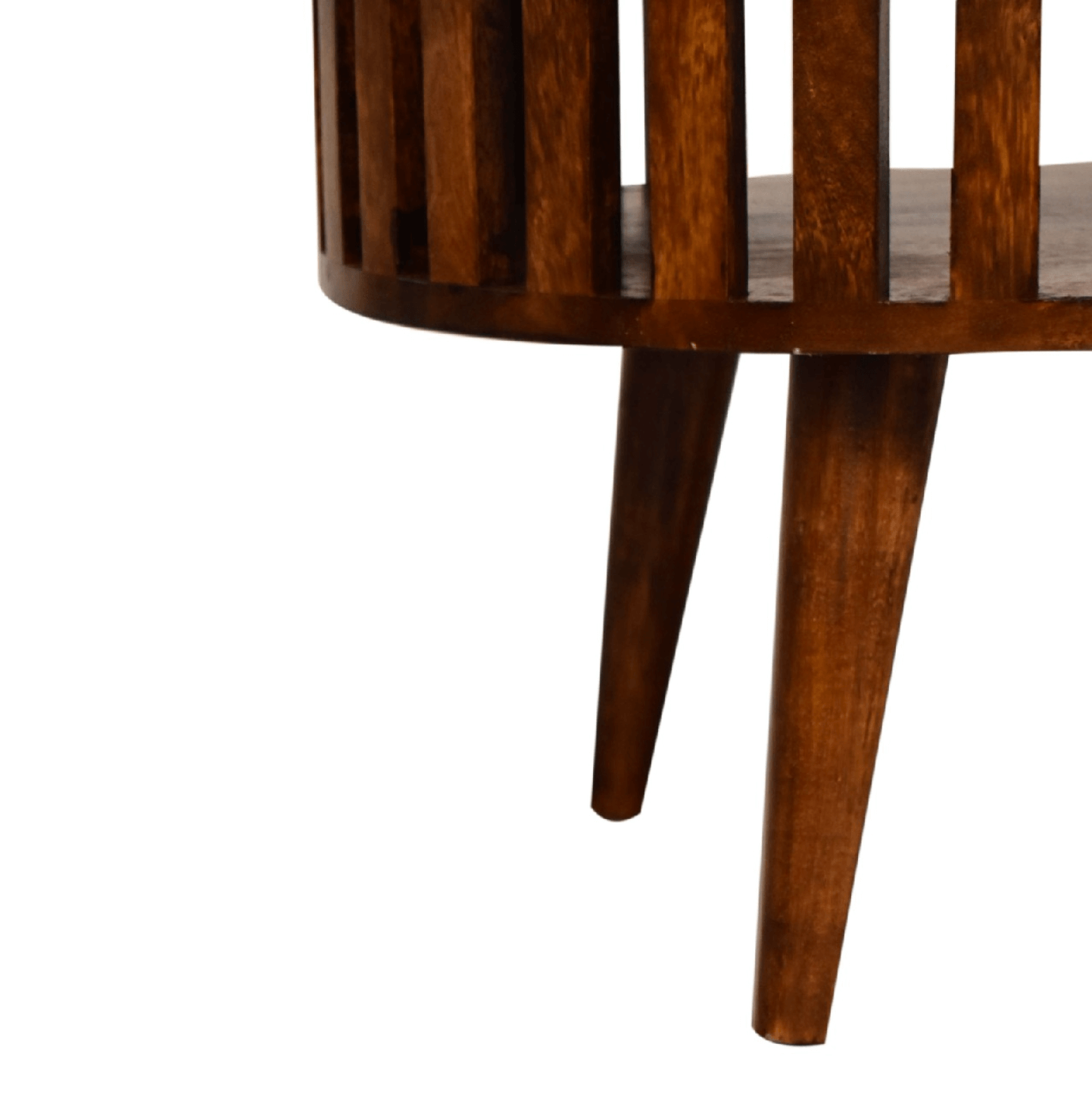 Ariella Solid Wood Slatted Coffee Table, Chestnut or Oak 32" - Revel Sofa