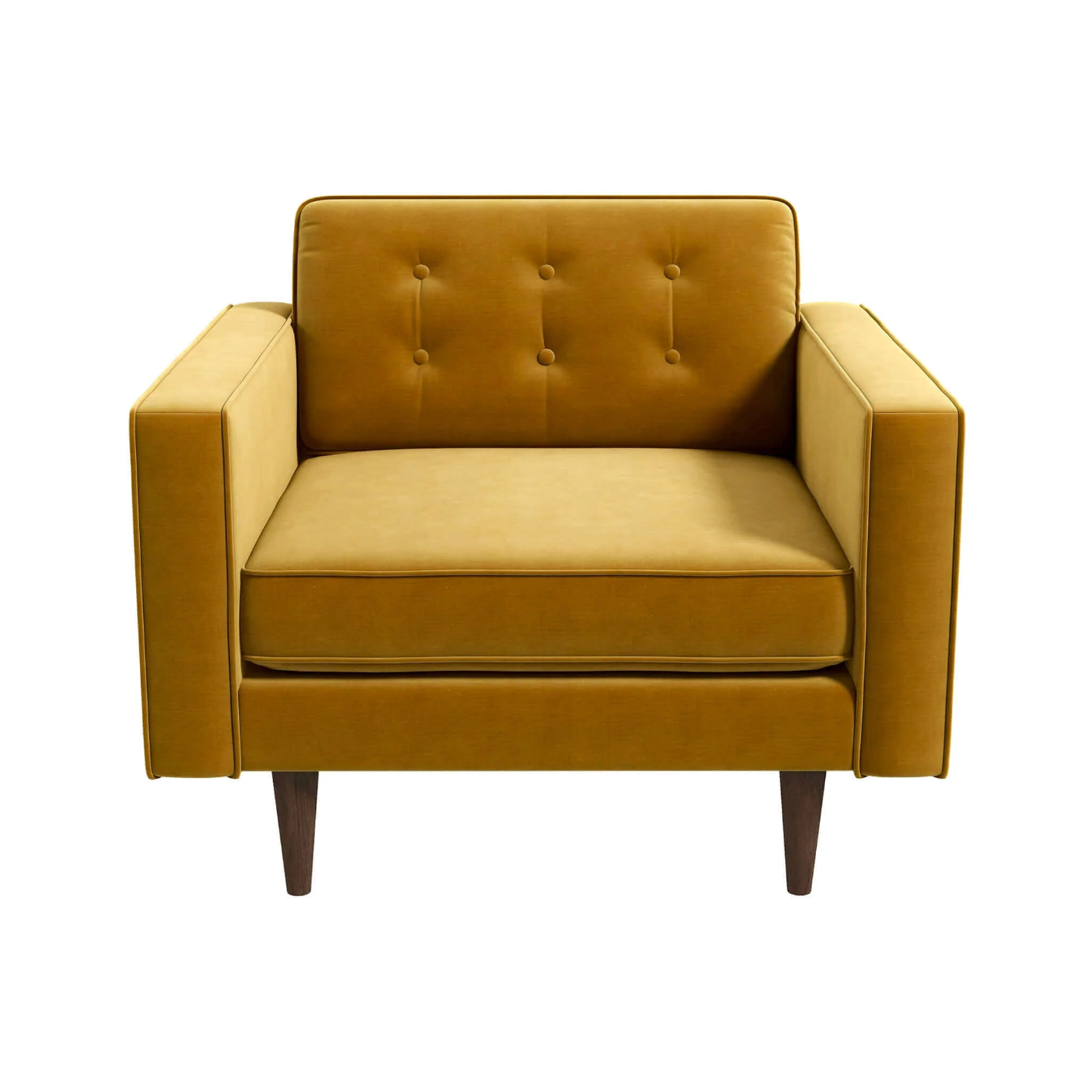 Casey MCM Velvet Tufted Armchair – Mid-Century Modern Accent Chair in 5 Colors