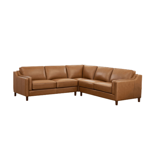 Bella MCM Genuine Leather Corner Sofa Sectional (2 Sizes)