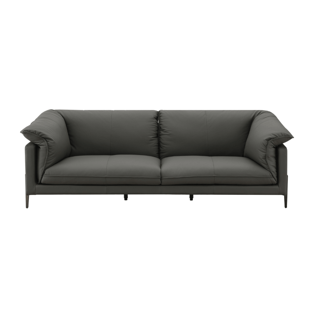 Tadi Modern Black Top Grain Leather Sofa 97L