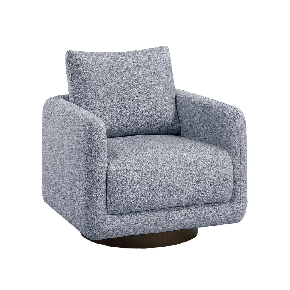 Modern Boucle Upholstered Swivel Accent Armchair