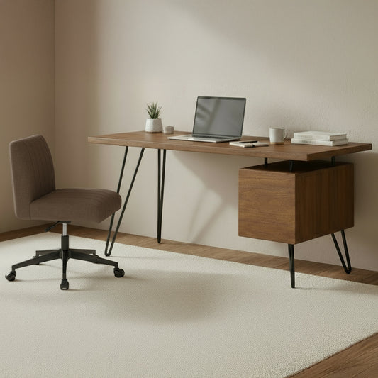 Sally Office Chair – 20.3" Upholstered Swivel Office Chair (2 Colors) (7)