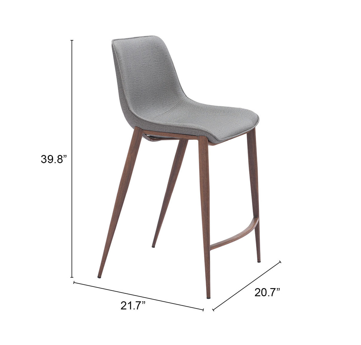 Magnus Counter Stool (Set of 2) in Slate Gray & Walnut