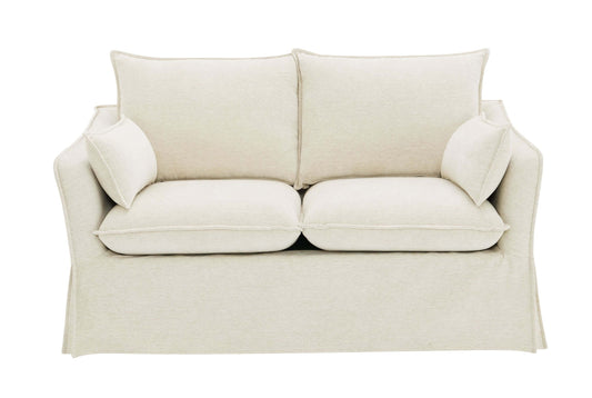 Shane Beige Linen Slipcover Loveseat w/2 Pillows 58"