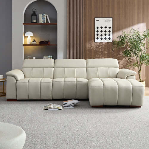 Modern Leather Chaise Sofa Sectional 113" (2 Colors)