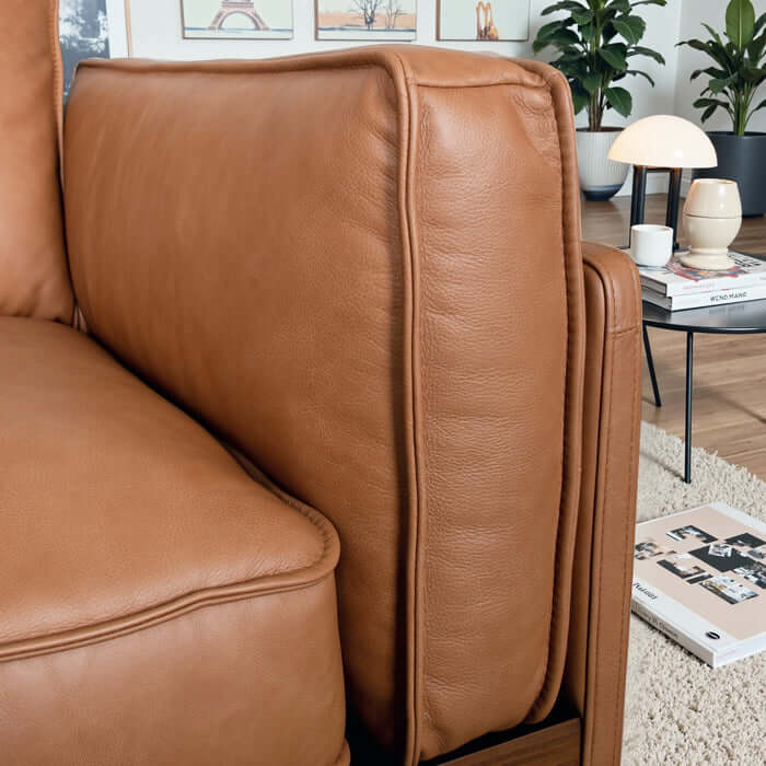 Utica MCM Premium Leather Sofa 88W