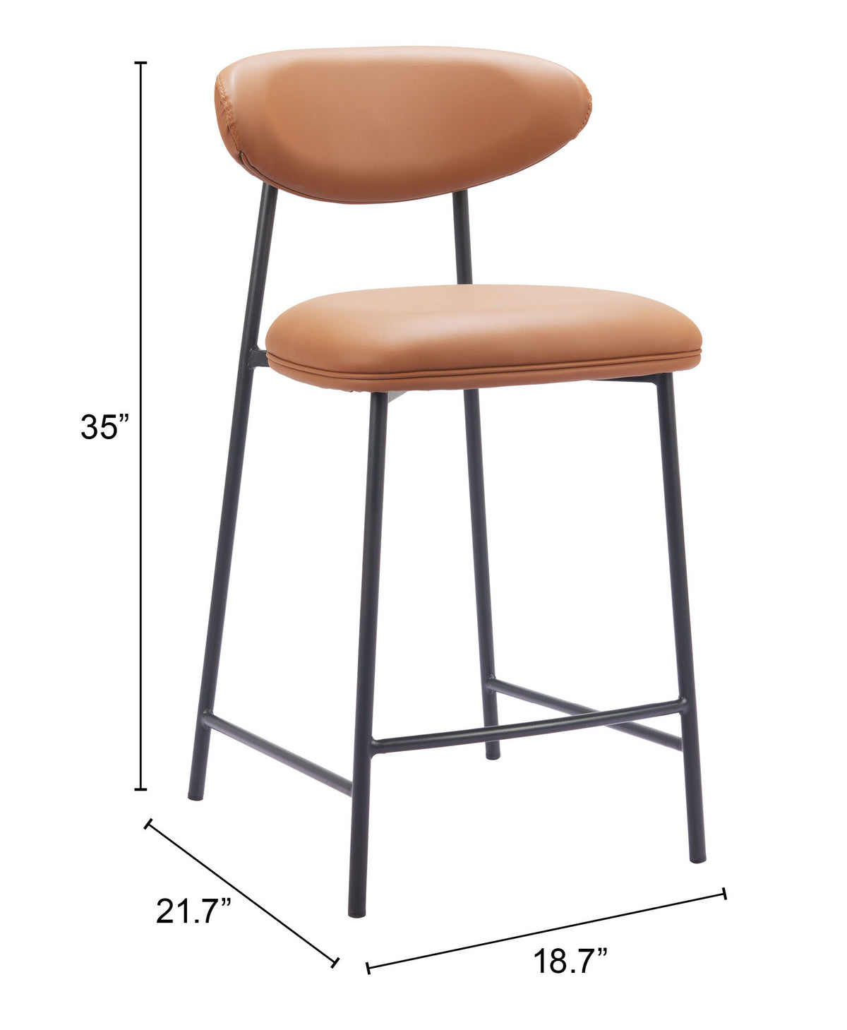 Rorun Brown Counter Stool (Set of 2)