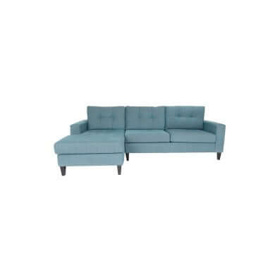 MCM Blue Tufted Back L Shaped Sofa Sectional 108'