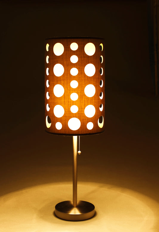 Clive Grey & White Metal Table Lamp – 30" Retro Two-Tier Shade Table Lamp